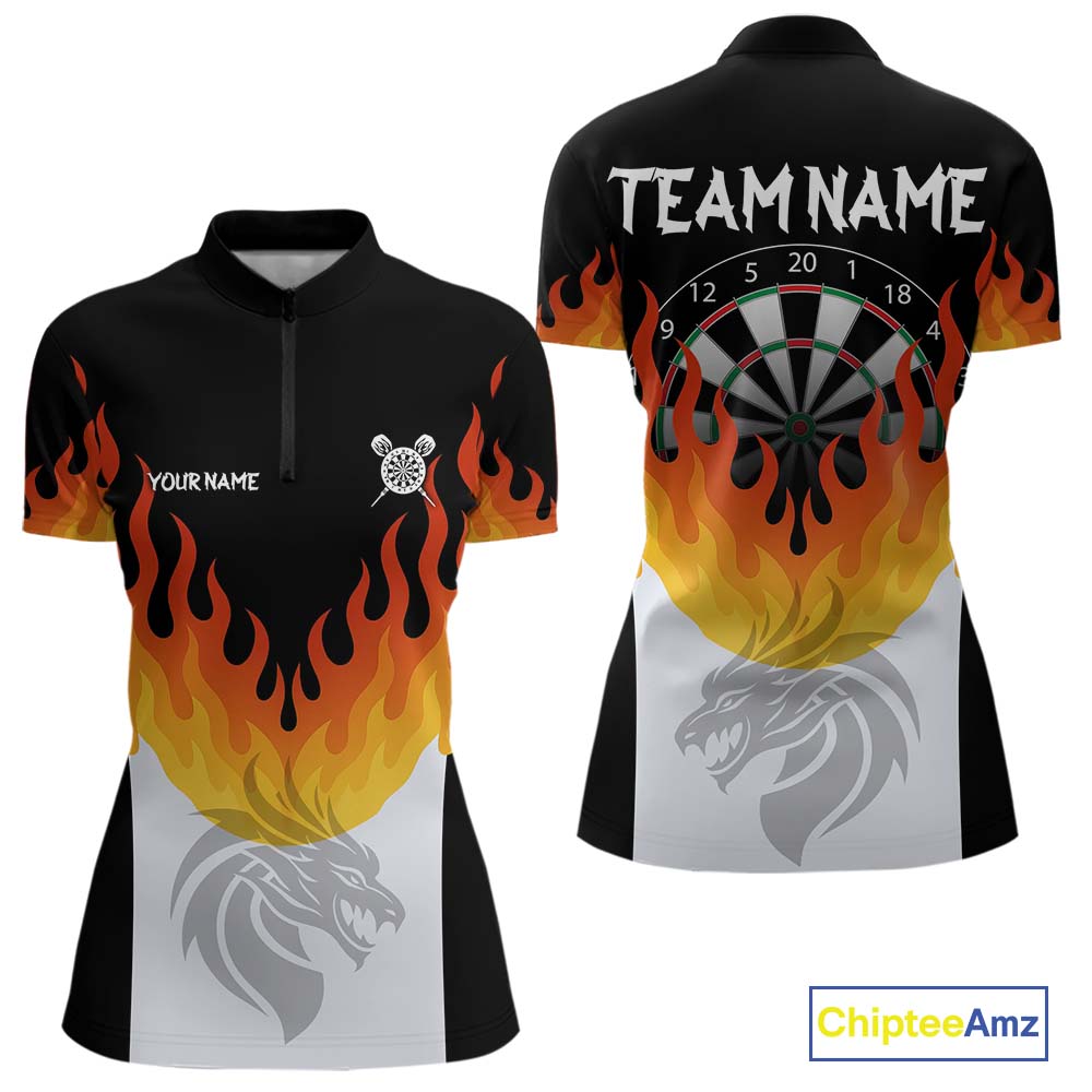 Dragon Fire Flame Dartboard Custom Dart Shirt For Women, Dart Team Jerseys NYN0090