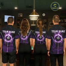 Load image into Gallery viewer, Purple Flames Smoke 8 Ball Pool Women Billiard Polo &amp; 1/4-Zip Attire Custom Billiard Shirt Designs NYN2409