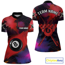 Load image into Gallery viewer, Grunge Paint Splatter Pink Ball 8 Billiard Shirts For Women Personalized Billiard Attire Gifts NYN2789