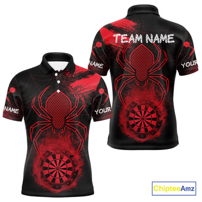 Red Spider Men's Grunge Darts Shirt Smoke Dartboard - Custom Name For Darts Jersey NYN0469