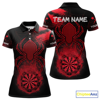 Red Spider Women's Grunge Darts Shirt Smoke Dartboard - Custom Name For Darts Jersey NYN0469