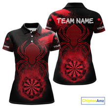 Load image into Gallery viewer, Red Spider Women's Grunge Darts Shirt Smoke Dartboard - Custom Name For Darts Jersey NYN0469