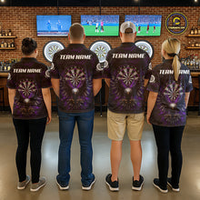 Load image into Gallery viewer, Dart team wearing Purple Grunge Eagle Custom Jerseys, Personalized Dart Tournament Uniforms, League Team Apparel