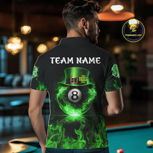 Load image into Gallery viewer, Shamrock 8 Ball Pool Polo &amp; 1/4-Zip Shirt Personalized Men Patrick's Day Billiard Attire Gifts NYN2421