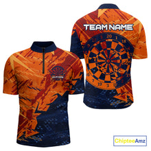 Load image into Gallery viewer, Blue &amp; Orange Dartboards Custom Grunge Dart Shirt For Men, Dart Team Jerseys NYN0231