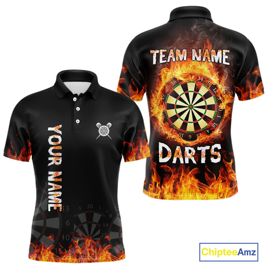 Fire Skull Multi-Flame Dartboard Custom Dart Shirts For Men, Dart Team Jerseys NYN0240