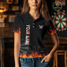Load image into Gallery viewer, Fire Skull Multi-Flame Dartboard Custom Dart Shirts For Women, Dart Team Jerseys NYN0240