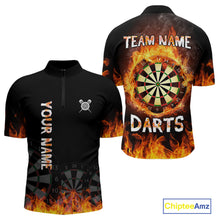 Load image into Gallery viewer, Fire Skull Multi-Flame Dartboard Custom Dart Shirts For Men, Dart Team Jerseys NYN0240