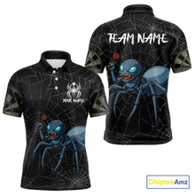 Load image into Gallery viewer, Gray Spider Webs Pattern Custom Aqua Blue Spider Dart Shirt For Men, Dart Jerseys NYN0245