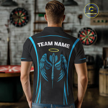Load image into Gallery viewer, Azure Wings With Dart Arrow Men's Funny Darts Shirt - Custom Name For Darts Jersey NYN0495