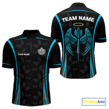 Load image into Gallery viewer, Azure Wings With Dart Arrow Men's Funny Darts Shirt - Custom Name For Darts Jersey NYN0495