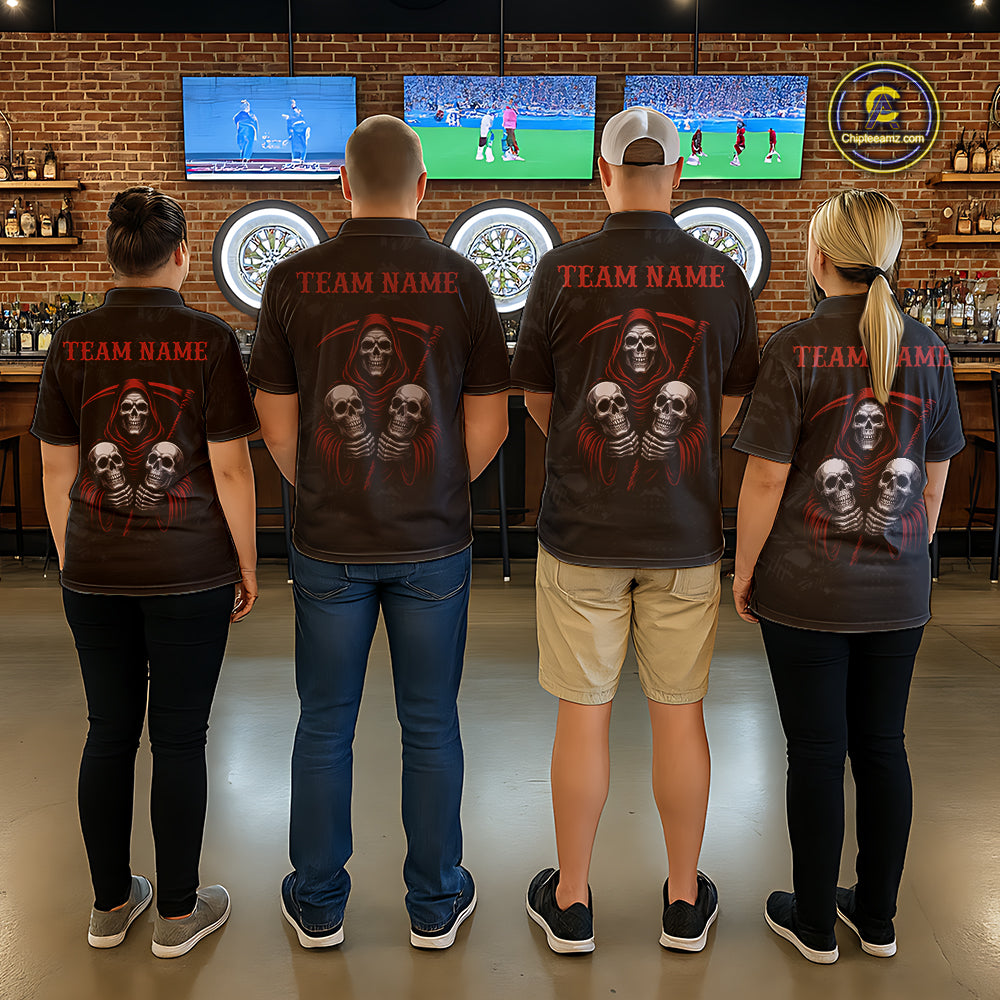 Custom Colorful Bulldog Funny Dart Polo Team Shirts For Women Bulldog Dart League Jerseys NYN2181