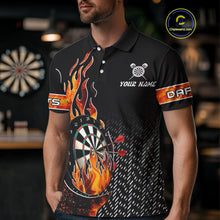 Load image into Gallery viewer, Men's Custom Darts Shirt With Flame Dartboards And Red Dart Arrows NYN0253