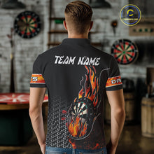 Load image into Gallery viewer, Men's Custom Darts Shirt With Flame Dartboards And Red Dart Arrows NYN0253