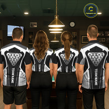 Load image into Gallery viewer, White And Black Billiard Pool Women Polo &amp; 1/4-Zip Team Shirts Custom 8 Ball Billiards Cue Attire NYN2458