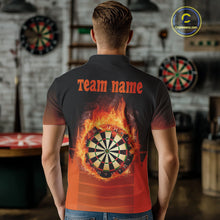 Load image into Gallery viewer, Men's Custom Darts Shirt With Amber Phoenix And Flame Dartboard, Darts Jersey NYN0261