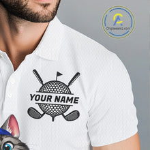 Load image into Gallery viewer, Mens Colorful Argyle Golf Shirts Custom Cat Golfer Clothing Golf Polo Jersey, Best Golf Gifts NYN3052