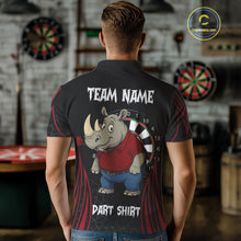 Load image into Gallery viewer, Men's Custom Funny Darts Shirt Chunky Rhino &amp; Colorful Dartboard For Darts Team NYN0273