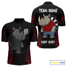 Load image into Gallery viewer, Men's Custom Funny Darts Shirt Chunky Rhino &amp; Colorful Dartboard For Darts Team NYN0273