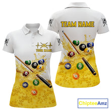 Load image into Gallery viewer, Funny Beer Play Pool Balls Billiard Team Shirt  For Women Custom Billiard Polo &amp; 1/4 Zip Attire NYN2474
