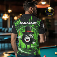 Load image into Gallery viewer, Funny Patrick Day 8 Ball Pool Men's Billiard Polo &amp; 1/4 Zip Shirt Custom Shamrock Billiard Attire NYN2479