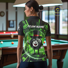 Load image into Gallery viewer, Funny Patrick Day 8 Ball Pool Women's Billiard Polo &amp; 1/4 Zip Shirt Custom Shamrock Billiard Attire NYN2479