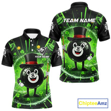 Load image into Gallery viewer, Funny Patrick Day 8 Ball Pool Men's Billiard Polo &amp; 1/4 Zip Shirt Custom Shamrock Billiard Attire NYN2479