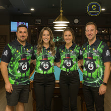 Load image into Gallery viewer, Funny Patrick Day 8 Ball Pool Men's Billiard Polo &amp; 1/4 Zip Shirt Custom Shamrock Billiard Attire NYN2479