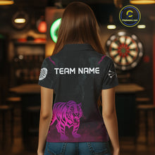 Load image into Gallery viewer, Men’s Darts Team Jersey With Eye-Catching Magenta Tiger And Grunge Pattern NYN0278