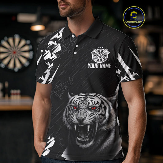Dark Lion Dartboard Men's Darts Polo Shirt - Custom Name For Players NYN0744