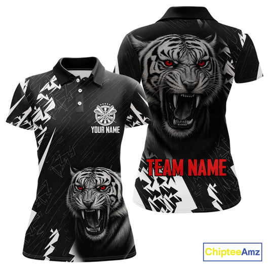 Dark Lion Dartboard Women's Darts Polo Shirt - Custom Name For Players NYN0744