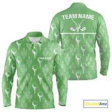 Load image into Gallery viewer, Personalized Desert Cactus Green Pattern Mens Golf Polo Shirts Custom Funny Cactus Golf Gifts NYN2844