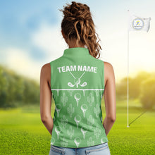 Load image into Gallery viewer, Personalized Desert Cactus Green Pattern Womens Golf Sleeveless Polo Shirts Custom Funny Cactus Golf Gifts NYN2844