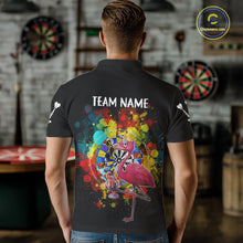 Load image into Gallery viewer, Custom Funny Colorful Crown Flamingo Men Darts Polo League Shirts Splatter Dart Jerseys NYN2209