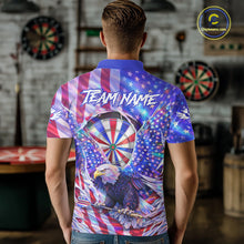 Load image into Gallery viewer, Funny Eagle Freedom Patriotic Darts Polo Shirt For Men Custom Holographic US Flag Dart Jerseys NYN2520