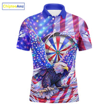 Load image into Gallery viewer, Funny Eagle Freedom Patriotic Darts Polo Shirt For Men Custom Holographic US Flag Dart Jerseys NYN2520