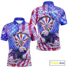 Load image into Gallery viewer, Funny Eagle Freedom Patriotic Darts Polo Shirt For Men Custom Holographic US Flag Dart Jerseys NYN2520