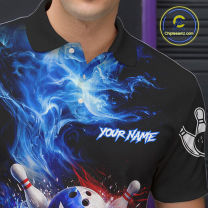 Personalized Fire Flame Texas Flag Tornado Bowling Team Shirts For Men Patriotic Bowling Gifts NYN2722