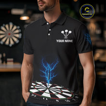 Load image into Gallery viewer, Men’s Darts Team Shirt Colorful Dartboard With Navy Thunder Lightning Dart Arrow NYN0301