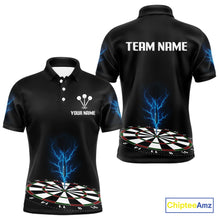 Load image into Gallery viewer, Men’s Darts Team Shirt Colorful Dartboard With Navy Thunder Lightning Dart Arrow NYN0301