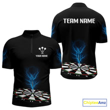 Load image into Gallery viewer, Men’s Darts Team Shirt Colorful Dartboard With Navy Thunder Lightning Dart Arrow NYN0301