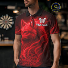 Load image into Gallery viewer, Red Flaming Wolf Dartboard Darts Shirt For Men - Custom Team Jersey For Players NYN0574