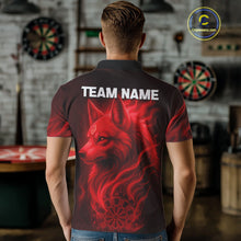 Load image into Gallery viewer, Red Flaming Wolf Dartboard Darts Shirt For Men - Custom Team Jersey For Players NYN0574