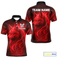 Load image into Gallery viewer, Red Flaming Wolf Dartboard Darts Shirt For Men - Custom Team Jersey For Players NYN0574