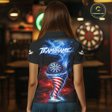 Load image into Gallery viewer, Blue &amp; Red US Flag Dartboard Tornado Women Darts Polo Shirt Custom Patriotic Dart Team Jerseys NYN2524