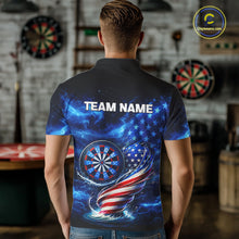 Load image into Gallery viewer, American Flag Dartboard Tornado Men Darts Polo Shirt Custom Patriotic Funny Dart Team Jerseys NYN2525
