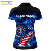 Load image into Gallery viewer, American Flag Dartboard Tornado Women Darts Polo Shirt Custom Patriotic Funny Dart Team Jerseys NYN2525