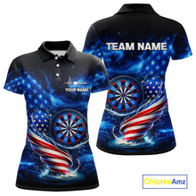 Load image into Gallery viewer, American Flag Dartboard Tornado Women Darts Polo Shirt Custom Patriotic Funny Dart Team Jerseys NYN2525