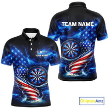 Load image into Gallery viewer, American Flag Dartboard Tornado Men Darts Polo Shirt Custom Patriotic Funny Dart Team Jerseys NYN2525