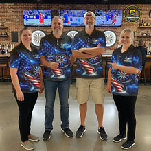 Load image into Gallery viewer, American Flag Dartboard Tornado Men Darts Polo Shirt Custom Patriotic Funny Dart Team Jerseys NYN2525